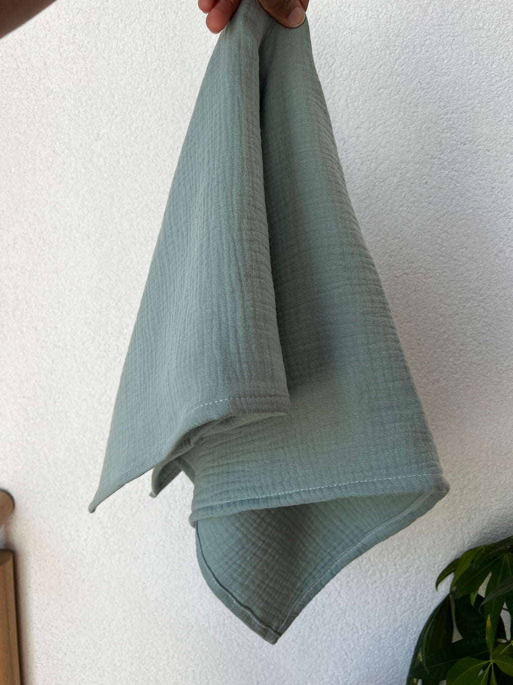 Lange hydrophile vert - Triple gaze fait main