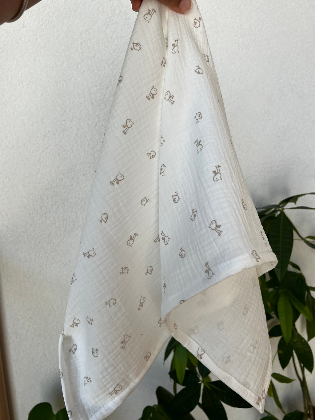 Lange hydrophile - blanc Double gaze fait main