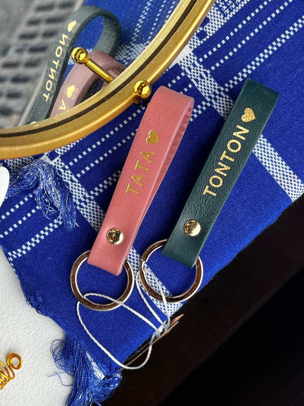 Royal marais - Porte-clé cuir tonton/tata