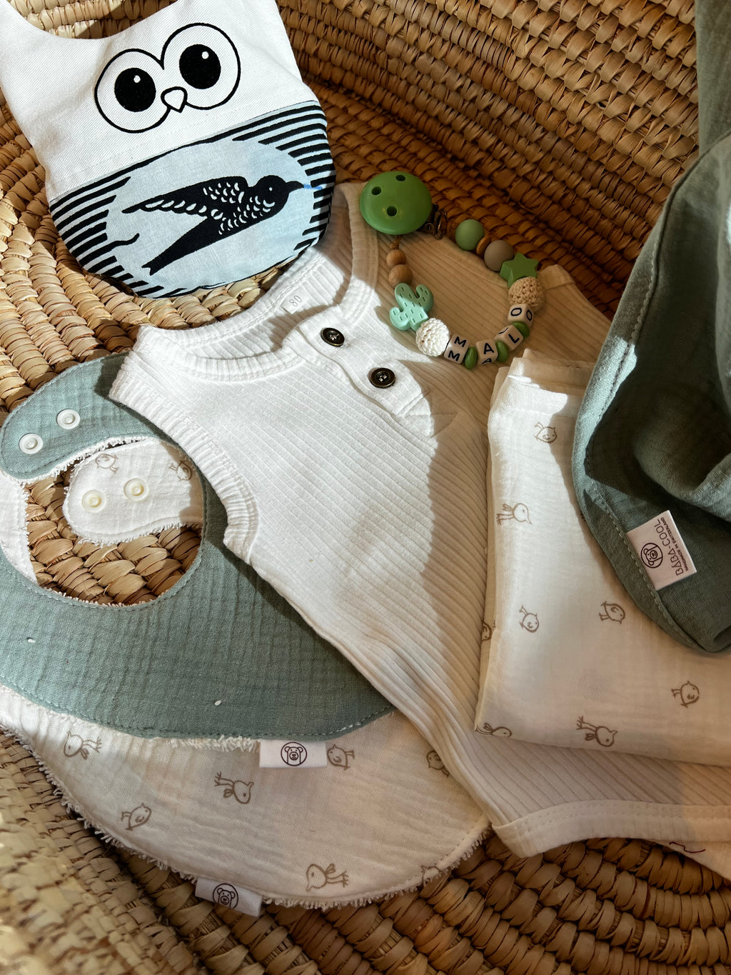 Lange hydrophile - blanc Double gaze fait main