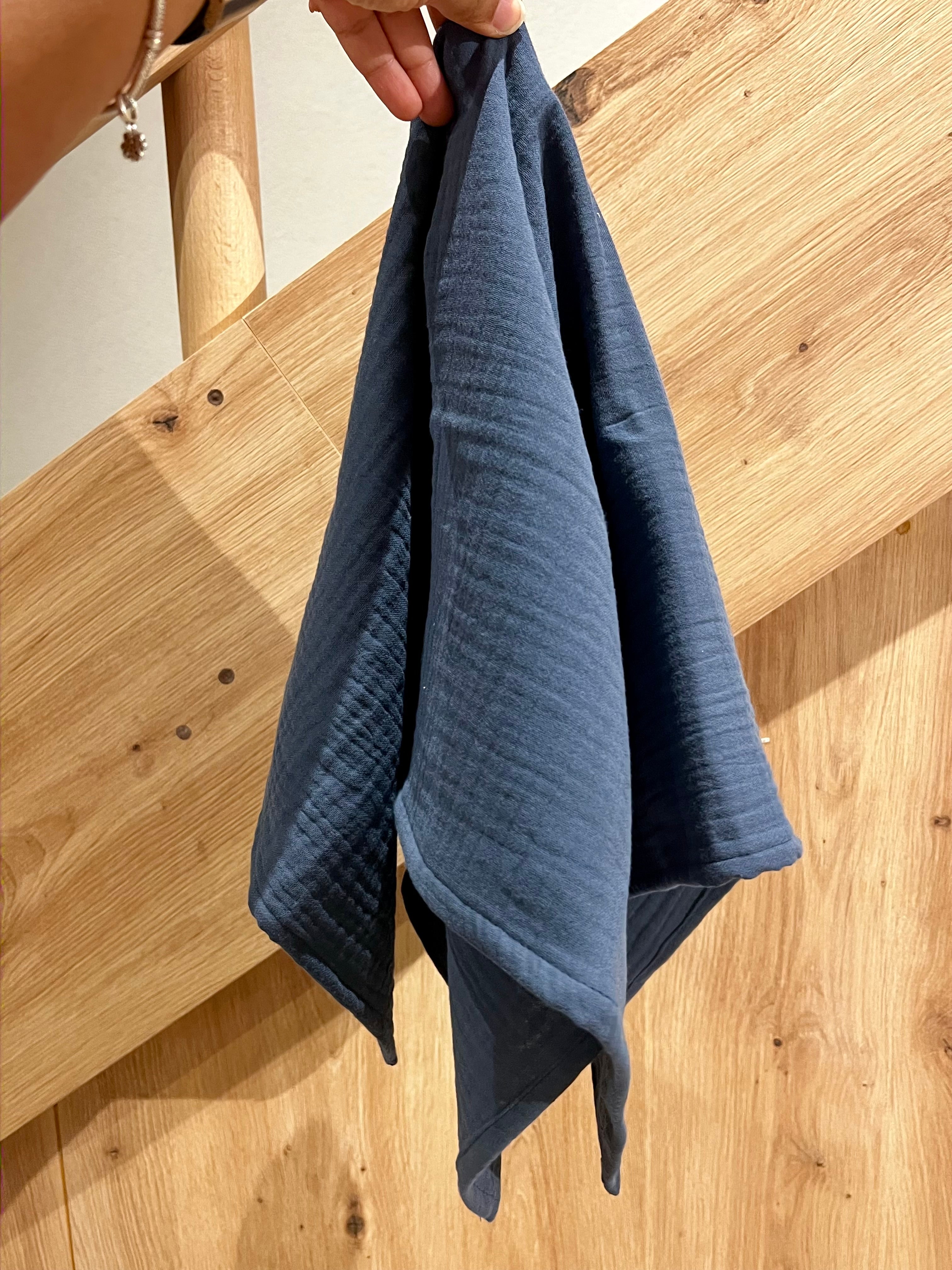 Lange hydrophile bleu denim - Triple gaze fait main