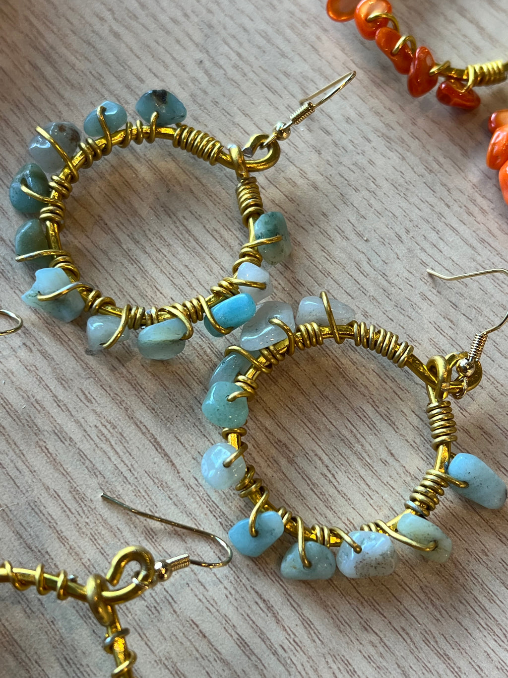 Boucles d'oreilles avec pierres et perles sibitch - bijoux