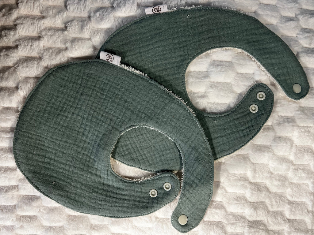 Bavoir 3 couleurs en double gaze