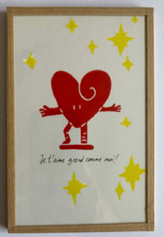 Cadre cœur - 3 modèles en linogravure