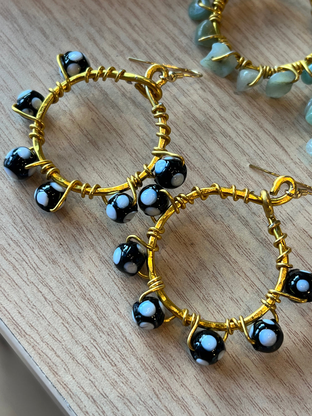 Boucles d'oreilles avec pierres et perles sibitch - bijoux