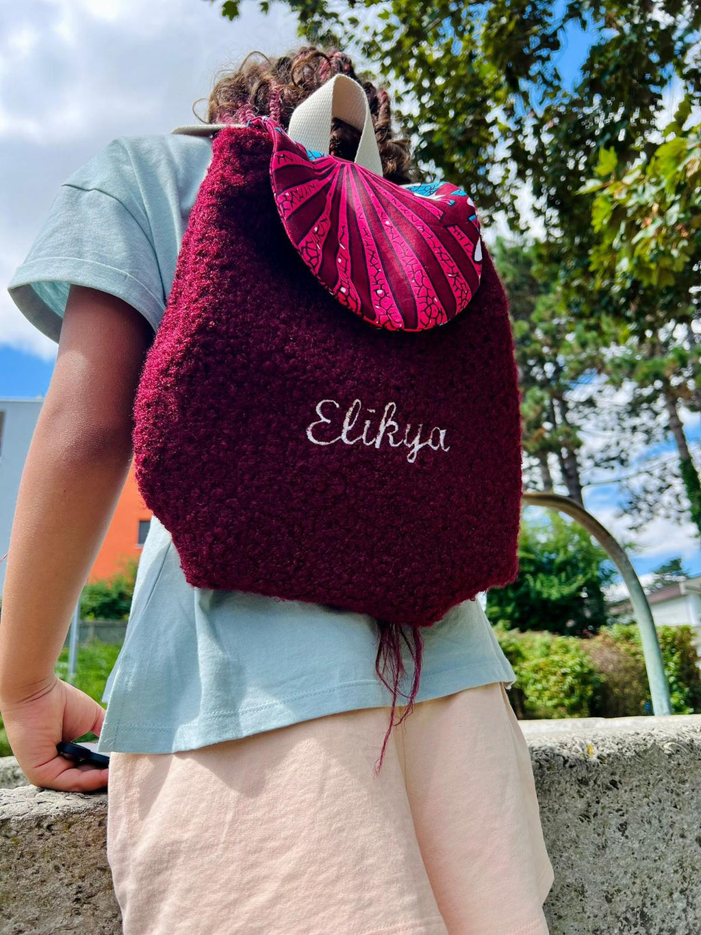 Sac à dos bouclette personnalisable avec broderie