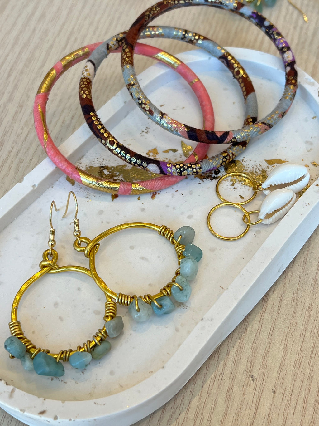 Boucles d'oreilles avec pierres et perles sibitch - bijoux