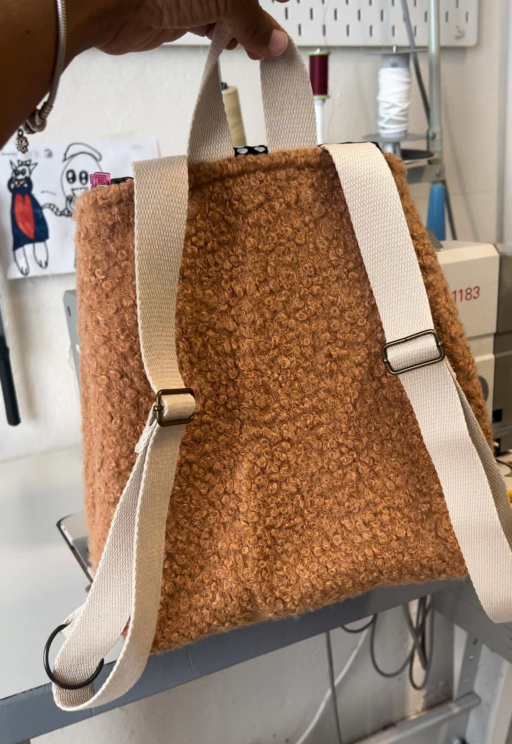 Sac à dos bouclette personnalisable avec broderie