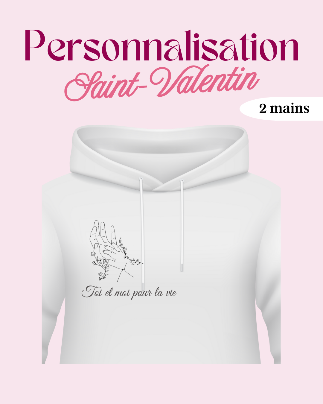 Hoodie St-Valentin - Adulte modèle 1, 2 ou 3