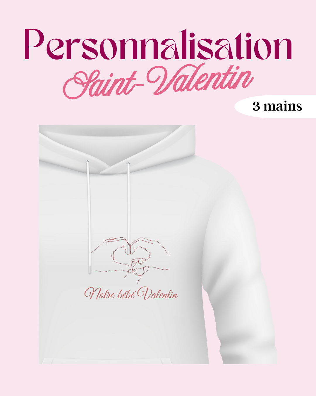 Hoodie St-Valentin - Adulte modèle 1, 2 ou 3