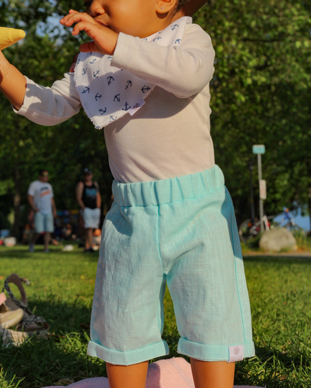 Bermuda Lino Azul | Short en Lin Unis