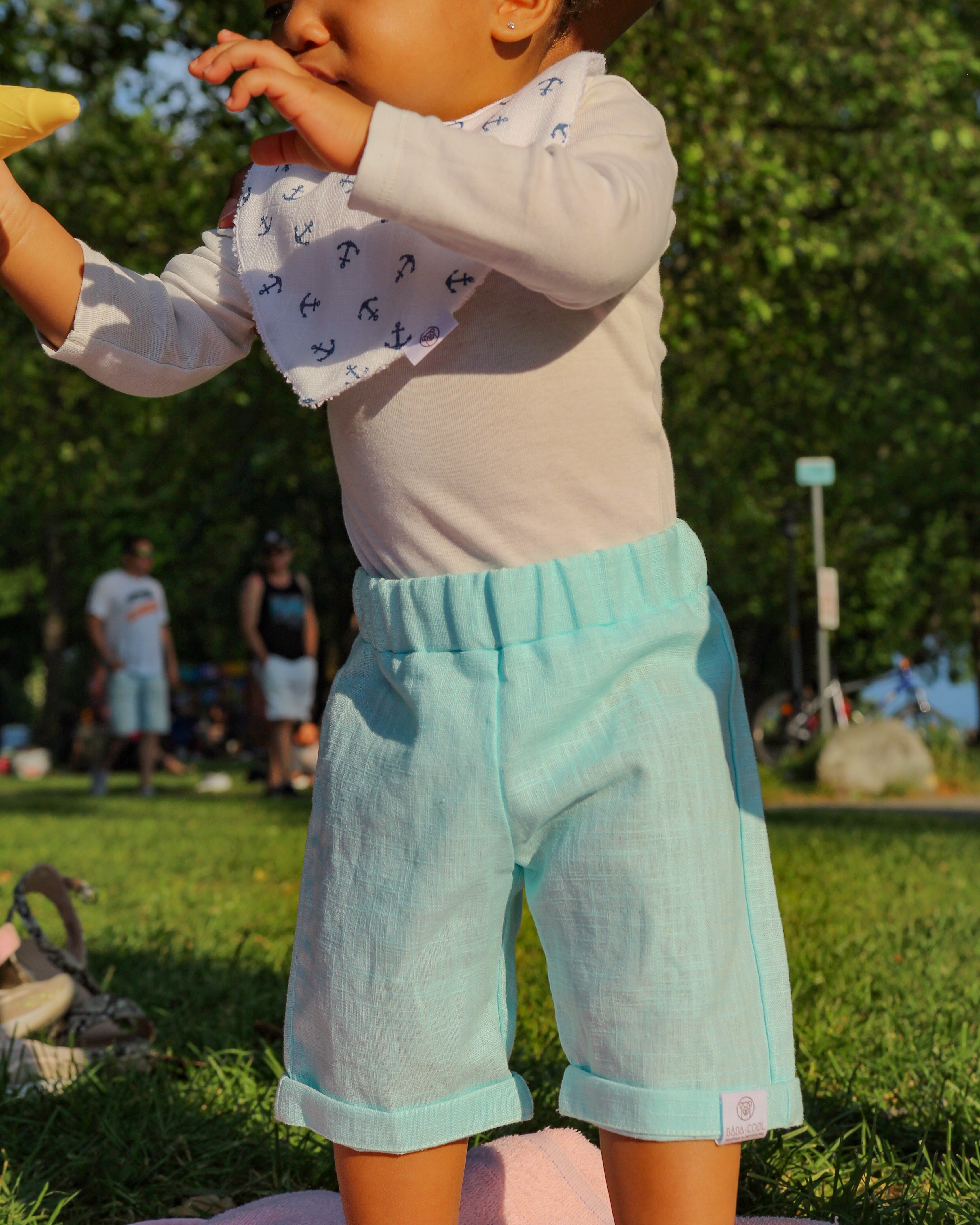 Bermuda Lino Azul | Short en Lin Unis