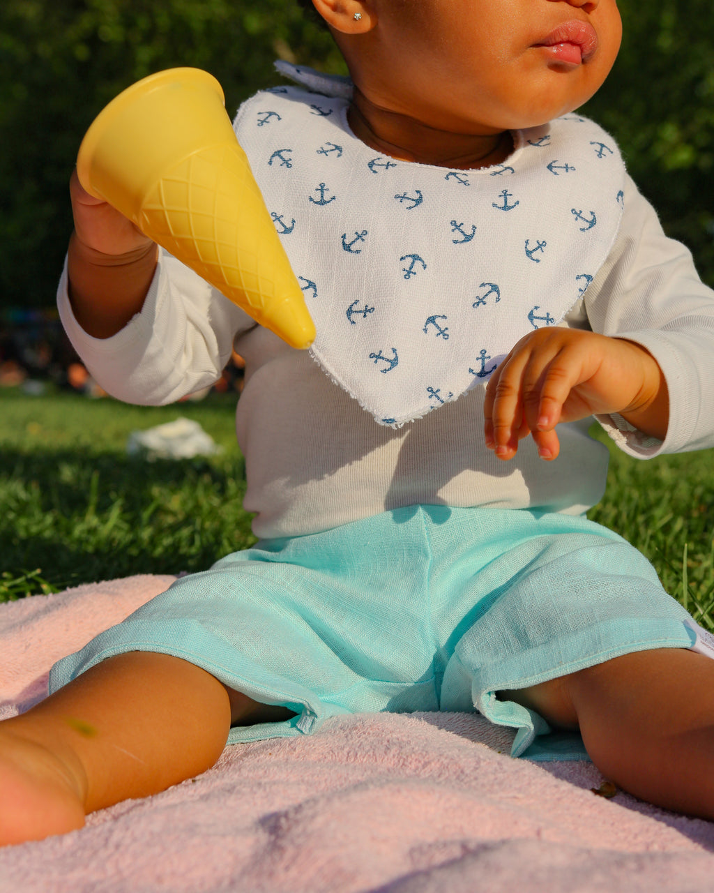 Bermuda Lino Azul | Short en Lin Unis