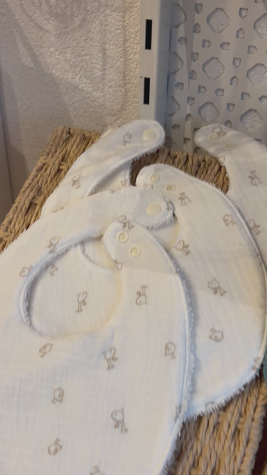 Bavoir 3 couleurs en double gaze