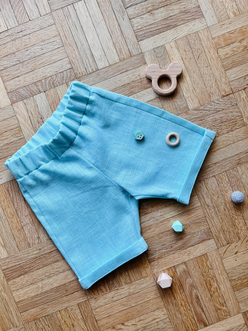 Bermuda Lino Azul | Short en Lin Unis